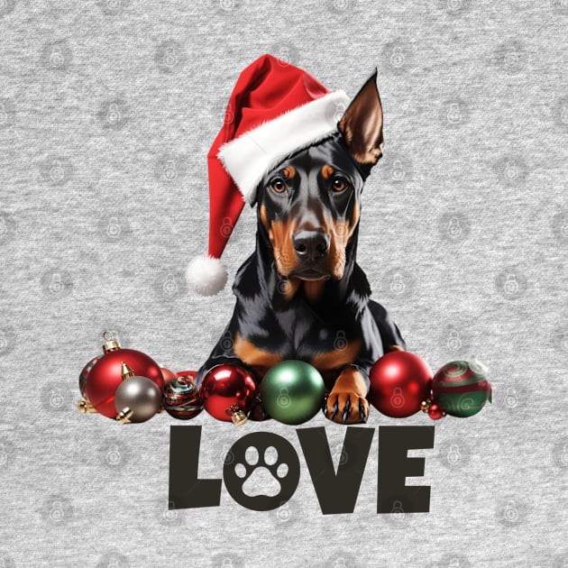 Christmas Doberman Pinscher/Dobie LOVE by Doodle and Things